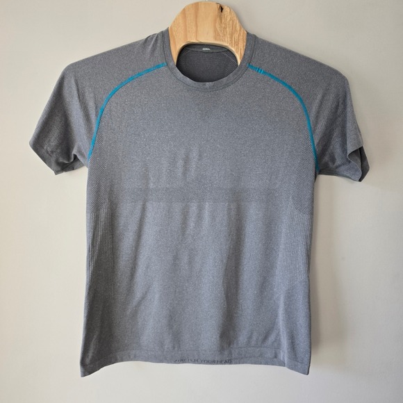 Lululemon Men's Gray Athletic T Shirt Short Sleeve Activewear Training Tee - Picture 1 of 5